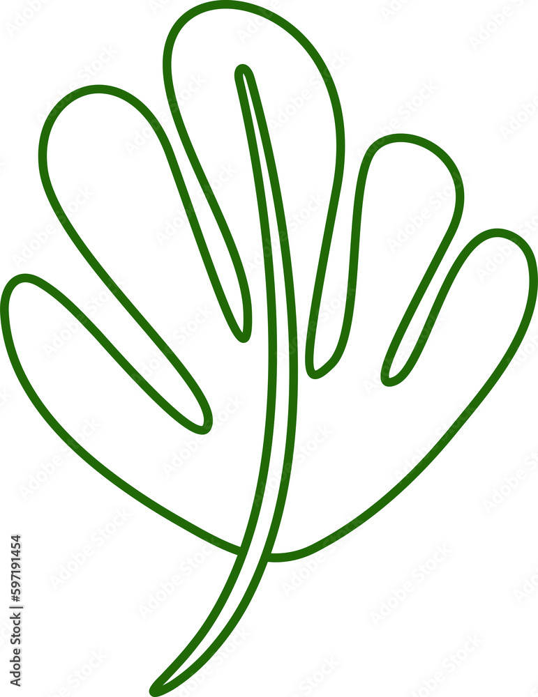 Obraz premium tropical leaf line illustration