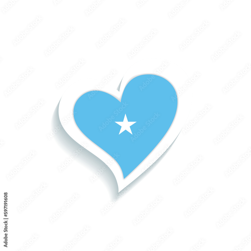 Isolated heart shape with the flag of Somalia Vector