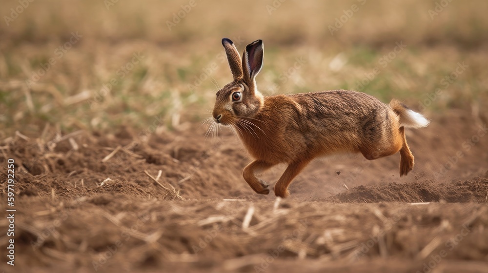 Speedy and elusive hare. AI generated Speedy and elusive hare. AI generated