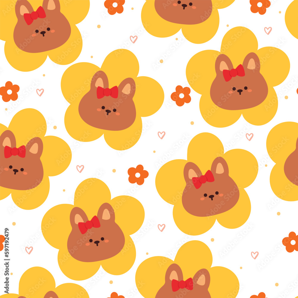 Obraz premium seamless pattern cartoon bunny. cute animal wallpaper for textile, gift wrap paper