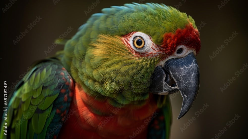 Fototapeta premium Wise and knowledgeable parrot. AI generated