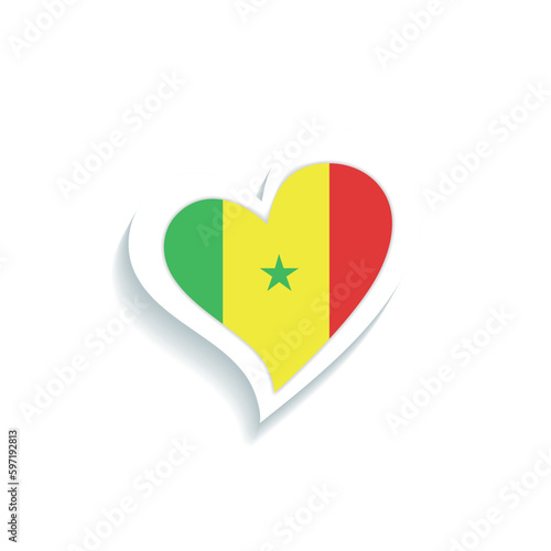 Free Download Isolated heart shape with the flag of Senegal Vector - GFXLoad
