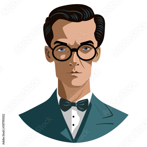 Vintage older man with glasses