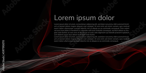 Dynamic red white abstract wave line isolated on black background. Vector illustration design element in music, luxury, technology, modern concept use for business, advertising, party, festive