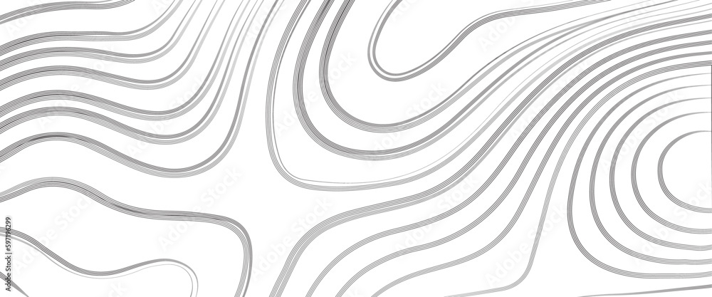Topographic line contour map background, geographic grid map, Abstract white topography vector background. Vector illustration of topographic line contour map, black-white design, Luxury white.	