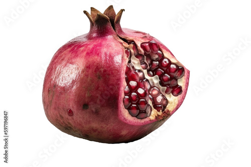 Pomegranate on transparent background, created with generative AI