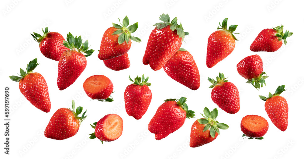 Fresh strawberries flying Fresh strawberries flying