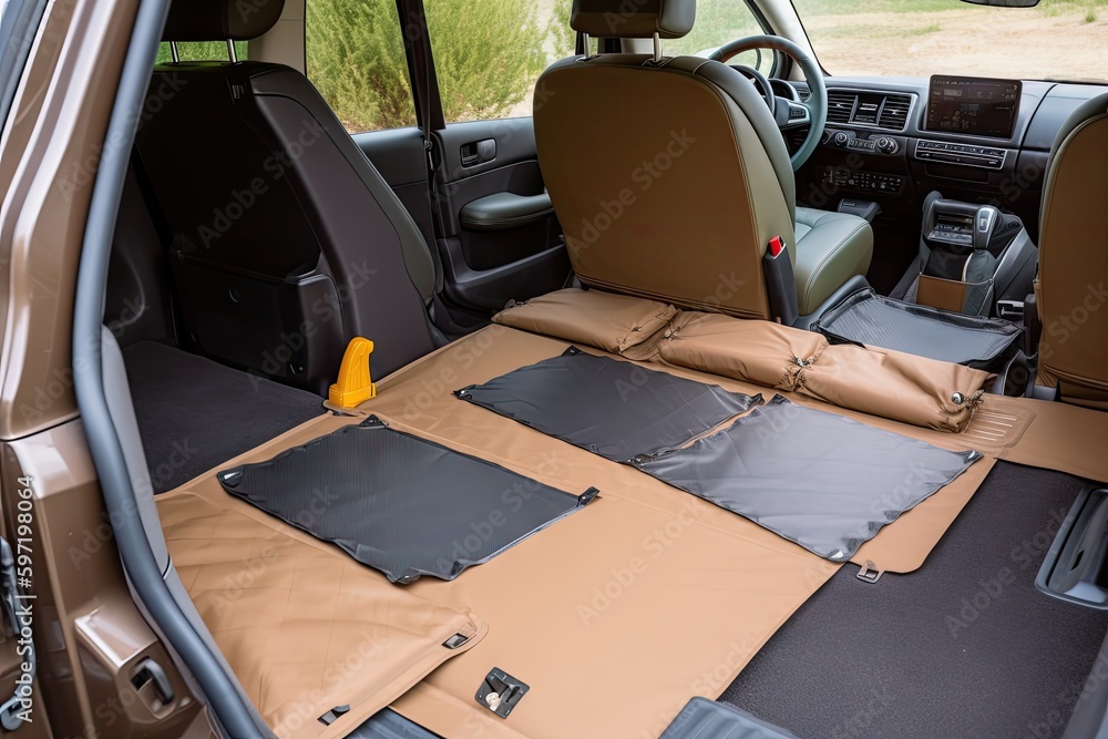 car with full set of accessories, including mats, floor mats, and sunshades, created with generative ai car with full set of accessories, including mats, floor mats, and sunshades, created with generative ai