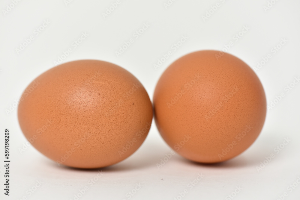 Isolated eggs on white background for cut out. concept high protein diet Isolated eggs on white background for cut out. concept high protein diet