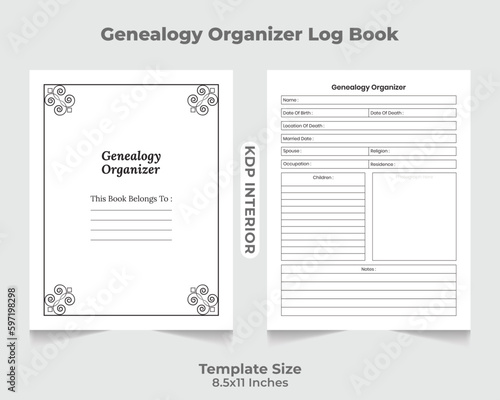 Genealogy Organizer Log Book KDP Interior
