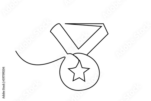 award medallion victory first star line art