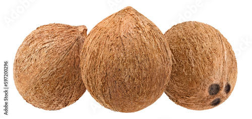 Three delicious coconuts cut out