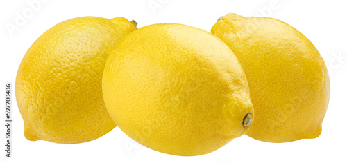 Three delicious lemons cut out