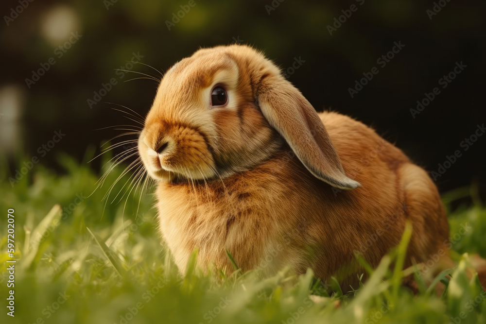 Little cute lop-eared rabbit. Ai Little cute lop-eared rabbit. Ai