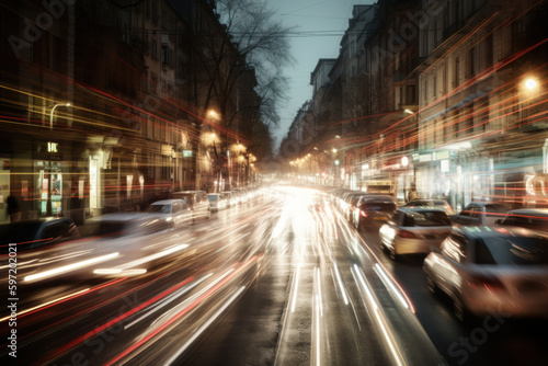 Rush hour on the streets of Berlin, created with Generative AI technology