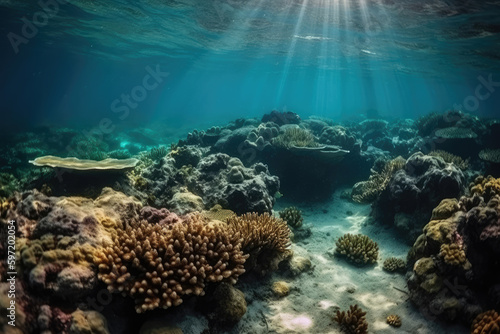 Sea reef bottom. Ai