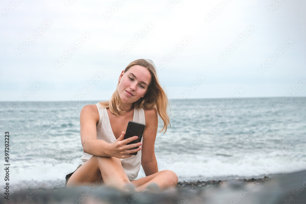 Travel. The girl travels the seas, waterfalls of wildlife. Unity, mental health, eco travel. Camping near the sea, travel, good times, digital detox Travel. The girl travels the seas, waterfalls of wildlife. Unity, mental health, eco travel. Camping near the sea, travel, good times, digital detox