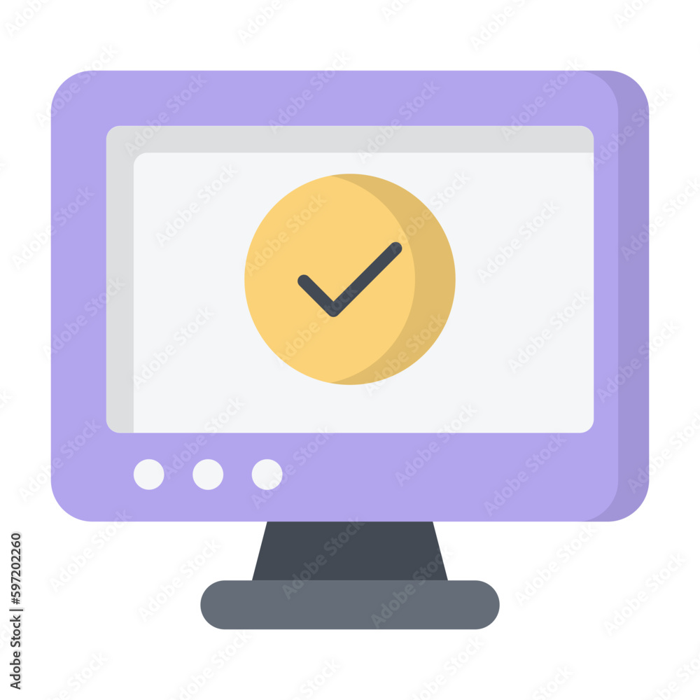 Online Check Flat Icon Online Check Flat Icon