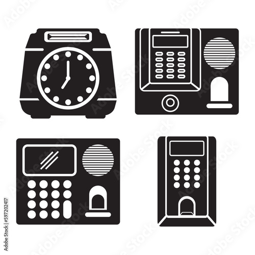 Attendance machine icon,logo illustration design template.