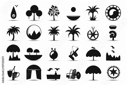 Set of icon travel vacation