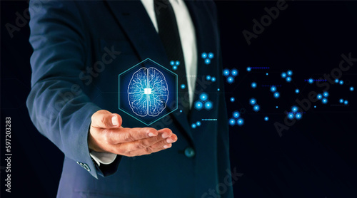 Businessman will increasingly use artificial intelligence in the future.