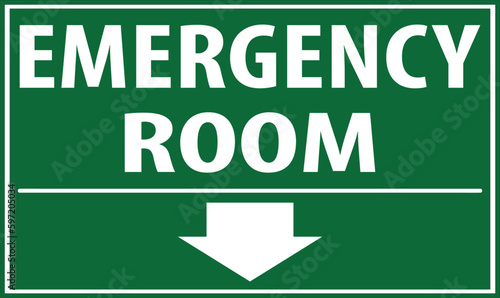 Emergency room sign vector green color