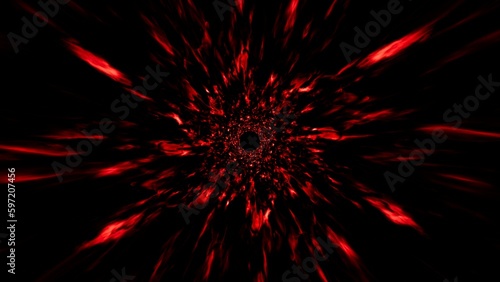 Flaring red particles overlay background