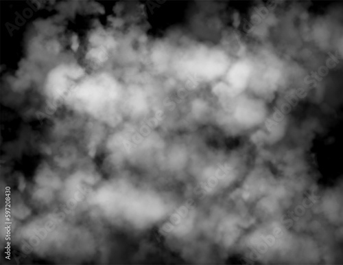 smoke Misty fog effect texture overlays for text or space on Isolated black background