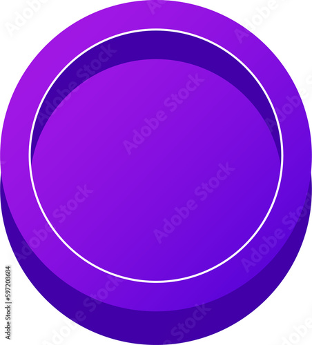 simple 3D colorful glossy buttons.purple shape board or frame symbol