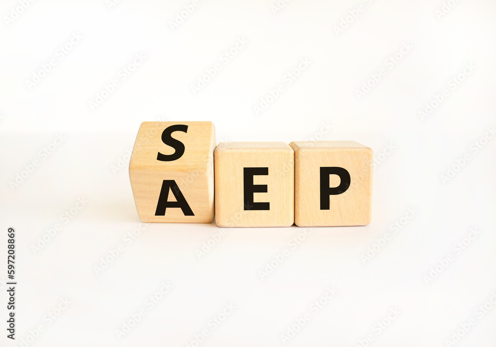SEP or AEP symbol. Concept words AEP annual enrollment period SEP special enrollment period. Beautiful white table white background. Medical annual or special enrollment period concept. Copy space. SEP or AEP symbol. Concept words AEP annual enrollment period SEP special enrollment period. Beautiful white table white background. Medical annual or special enrollment period concept. Copy space.