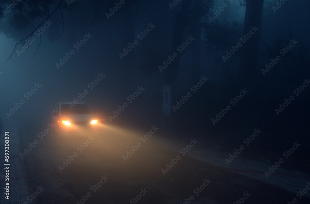 Car Light Through Fog