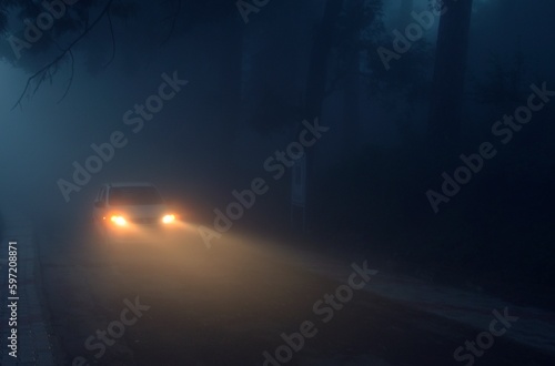 Car Light Through Fog