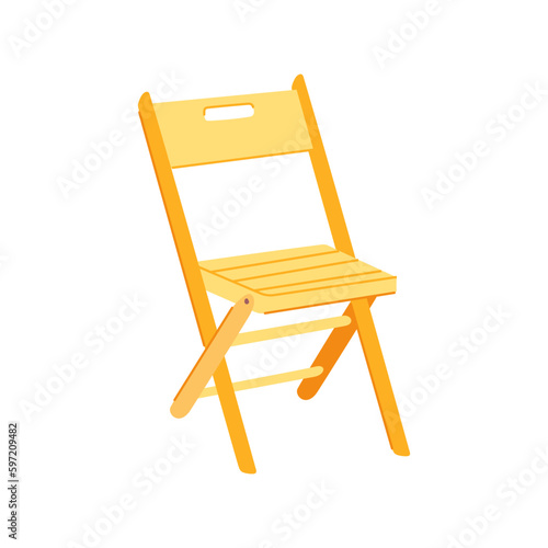 seat folding chair cartoon vector illustration