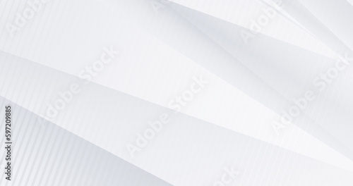 White luxury background with grey shadow diagonal stripes. Light elegant dynamic abstract BG. Trendy geometric halftone lines. Universal minimal 3d sale modern backdrop. Triangular business template