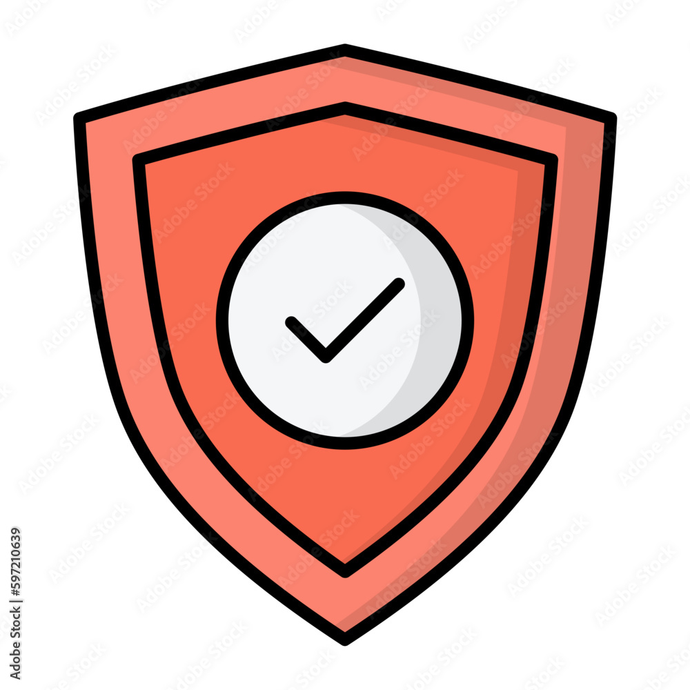 Security Check Line Color Icon Security Check Line Color Icon
