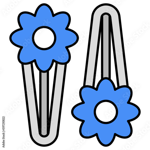 A beautiful design icon of hairpins 
