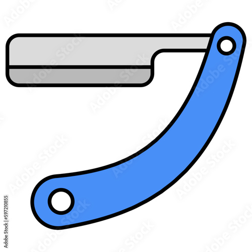 An icon design of straight razor 