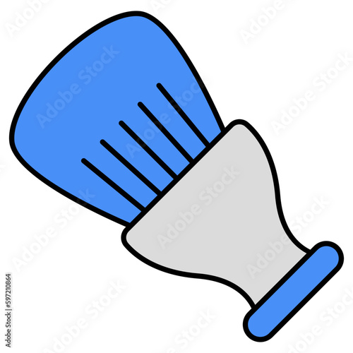 A flat design icon of shaving brush 