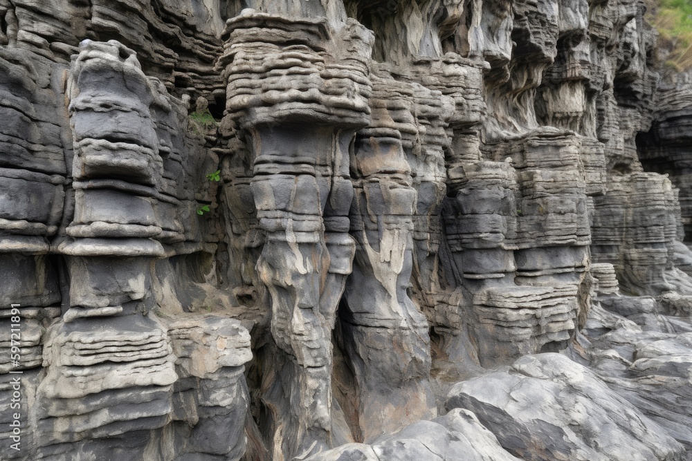 close-up of natural rock formation, with intricate details visible, created with generative ai close-up of natural rock formation, with intricate details visible, created with generative ai