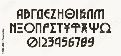 Greek decorative geometric sans serif font