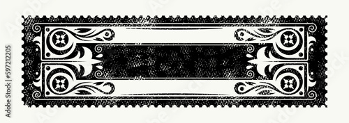 Template decorative small rectangular label for alcohol drink