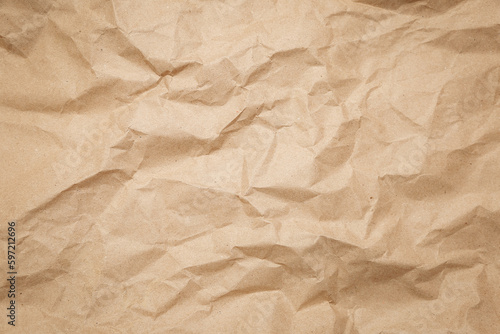 brown crumpled paper texture, old paper surface for background.
