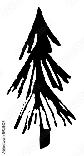 Narysowana choinka ilustracja