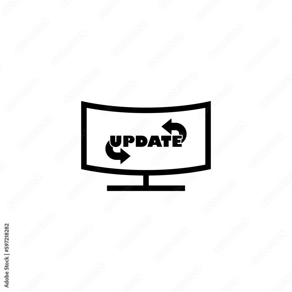 PC monitor UPDATE icon isolated on white background PC monitor UPDATE icon isolated on white background