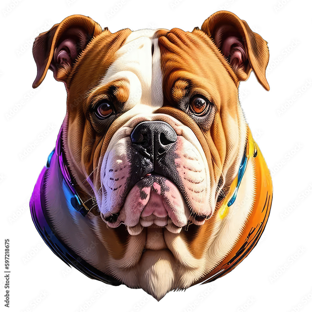 bulldog portrait on transparent background bulldog portrait on transparent background