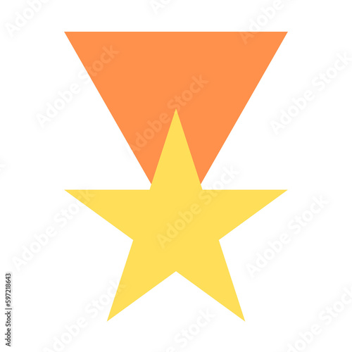 star award  orange and yellow colored
