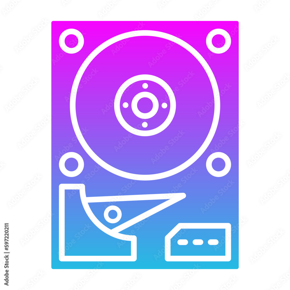 Hard Disk Glyph Gradient Icon Hard Disk Glyph Gradient Icon
