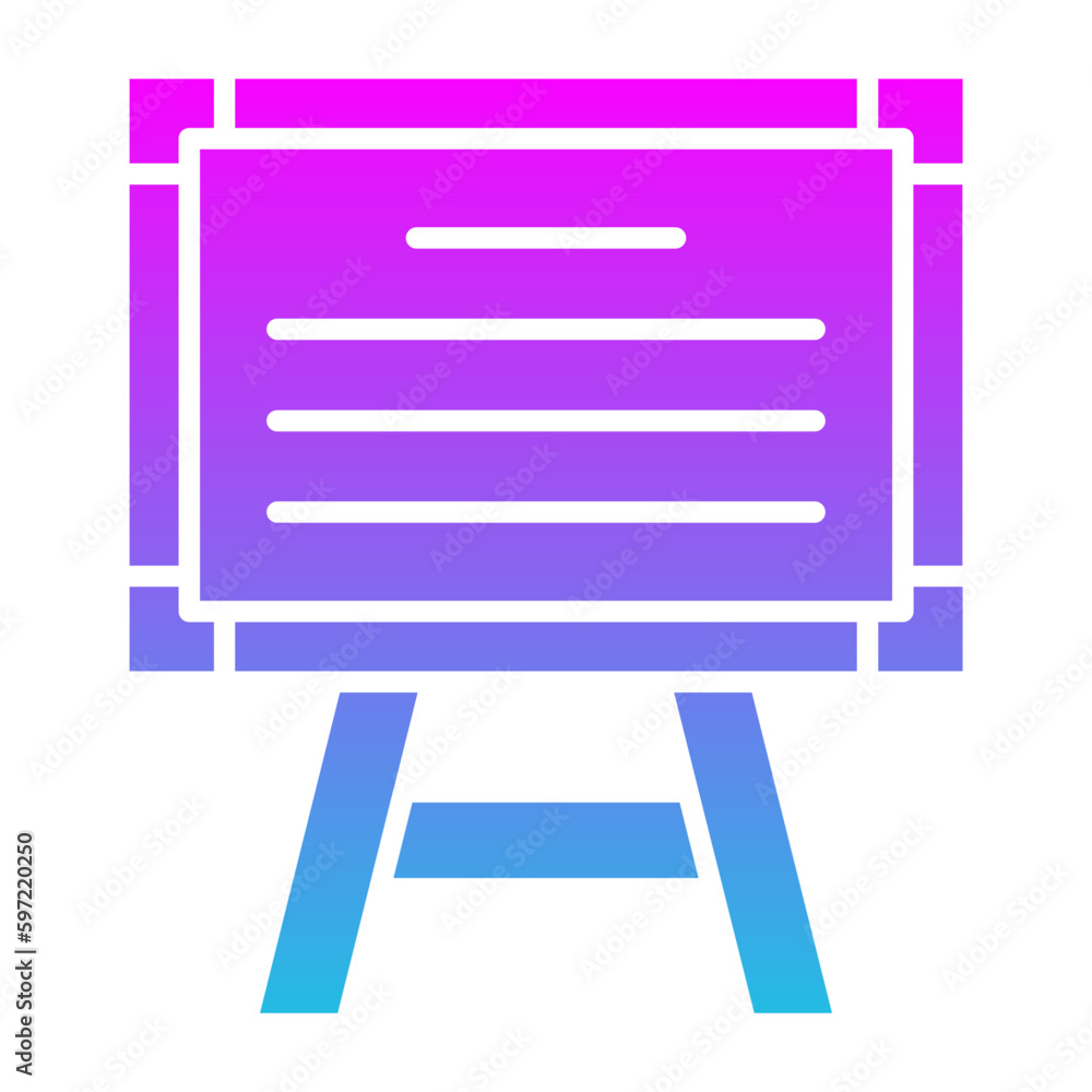 Whiteboard Glyph Gradient Icon Whiteboard Glyph Gradient Icon