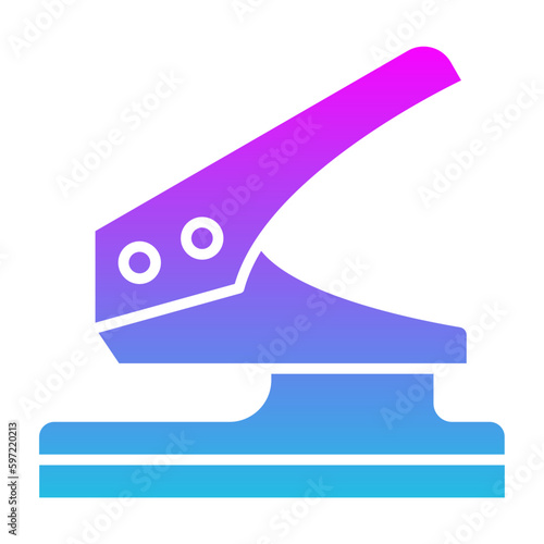 Hole Puncher Glyph Gradient Icon