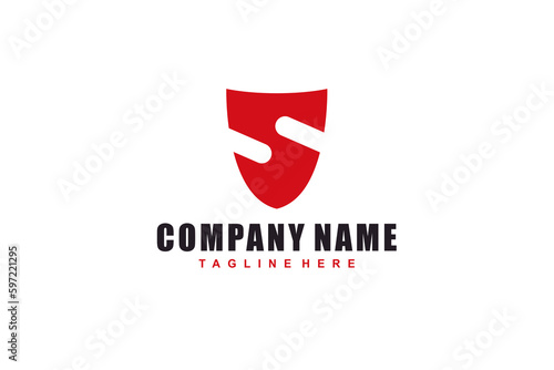 Initial Letter S Shield Armor for Secure Safe Secret Strong Smart Label Emblem Badge logo design vector